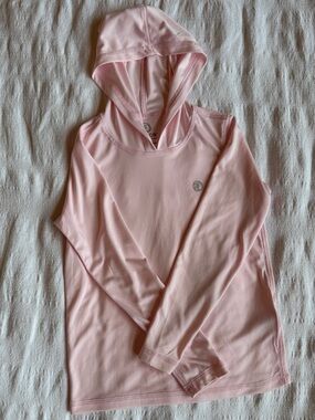 Kids Hooded Long Sleeve Tee in Light Pink